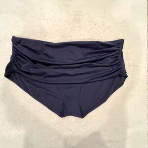 Women’s 4X Swimsuit Bottoms Navy Blue High Waisted with Ruching over Tummy NEW